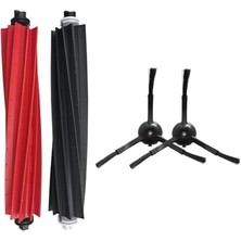 Misda Store ile Uyumlu S8, S8 Plus, S8 Pro Ultra Robot Süpürge Yedek Parça Yenileme Seti-S8, S8 Plus, S8 Pro Ultra Için 1 Set Silikonlu Ana Fırça,2 Adet Yan Fırça Yedek Seti-Siyah 4 Parça