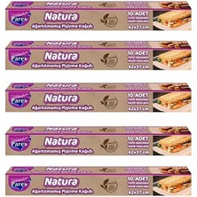 Misda Store Natura Ağartılmamış Hazır Pişirme Kağıdı 10 Yaprak x 5 Paket