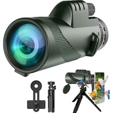Misda Store Teleskop - 80X100 Full Hd Yüksek Çözünürlük, 10 Km Görüş Mesafesi, 52 mm Objektif Lens, Gece Görüş Destekli, Tripod ve Taşıma Çantalı, Telefon Tutuculu Profesyonel Monoküler Dürbün