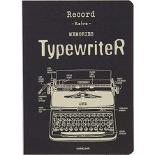 Misda Store Tekstil Kapak Typewriter 32K Multi White Defter