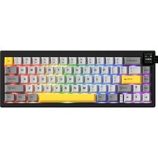 Misda Store Ajazz AK650 Kablosuz Mekanik Klavye 3 Modlu Tft Ekranlı Hot-Swap-65 Tuşlu Rgb Siyah/dream Switch
