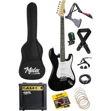 Misda Store AGE-80BK Amfili Full Elektro Gitar Seti 4/4 Yetişkin 39 Inç White Black