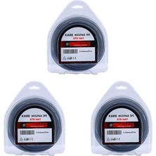 Misda Store Motorlu Tırpan Kare Misina 3.5 mm 37 Metre Çim Ot Biçme Teli Extra Güçlü Profesyonel 3 Adet
