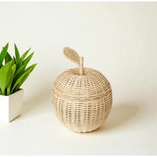 Felis Arte Doğal Bambu El Dokuması Elma, Kapaklı, Rattan ,handmade, Rustik, Bohem, Iskandinav