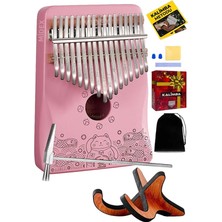 Misda Store KLX-350-PAK Hakiki Ağaç Pembe Kalimba 17 Tuşlu Full Set