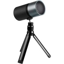 Misda Store M8 Pulse Kompakt ve Katlanabilir USB Kondansatör Mikrofon, Canlı Ses Akışı Için Mükemmel, Siyah/gri