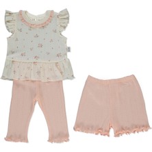 Bebetto Ajurlu Patiksiz Pijama Takımı 3lü (Bloom) Pembe