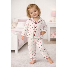 Chicsy Baby Kız Bebek Pamuklu Uzun Kollu Düğmeli Bebek Pijaması Yumuşak Dokulu Nefes Alabilen Bebek