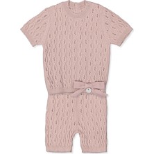 Bebetto Triko Şortlu Takım (Burgu Desen) Gül Kurusu