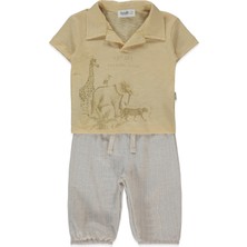 Bebetto Dokuma Pantolon 2li Takım (Safarı Club) Sarı