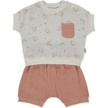 Bebetto Müslin Şortlu Pijama Takımı 2li (Pıllowy) Kiremit