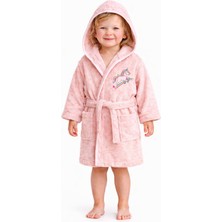 Premium 350 Gsm %100 Pamuk Kapüşonlu Çocuk Bornozu – Hızlı Emici Güvenli Kemerli