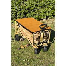 Nurcamp Kamp Arabası Masalı Katlanır Taşıma Büyük Vagon Pazar Alışveriş Arabası Frenli ve Geniş Tekerlekli