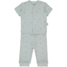 Bebetto Interlok Patiksiz Mini Pijama Takımı 2li (Flower Garden) Mint