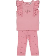 Bebetto Raporlu Interlok Tayt 2li Takım (Lovely Flowers) Pembe