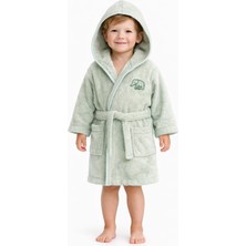 Premium 350 Gsm %100 Pamuk Kapüşonlu Çocuk Bornozu – Hızlı Emici Güvenli Kemerli