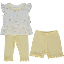 Bebetto Ajurlu Patiksiz Pijama Takımı 3lü (Bloom) Sarı