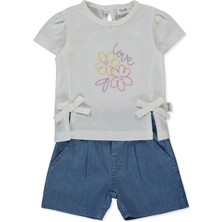Bebetto Tencel Şort 2li Takım (Flower Gırl) Mavi