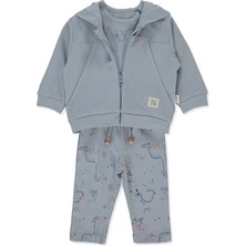 Bebetto Pike Hırka 3lü Takım (Dıno) Mavi