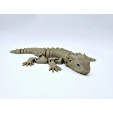 Genç 3D Hareketli Sakallı Ejder Figürü | Flexi Bearded Dragon | Eklemli Sürüngen Oyuncak ve Masaüstü Dekoru