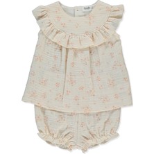 Bebetto Dokuma Şort 2li Takım (Flowery) Bej