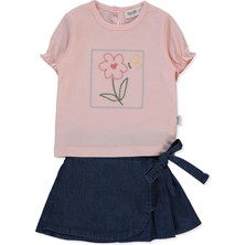 Bebetto Tencel Şort Etek 2li Takım (Flower Gırl) Lacivert