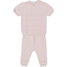 Bebetto Triko Ikili Takım (Çizgi Desen) Pembe