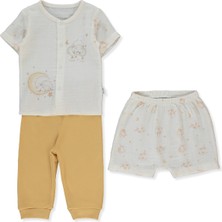 Bebetto Müslin Patiksiz Pijama Takımı 3lü (Pıllowy) Hardal