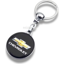 Mozoko Yüksek Kaliteli Siyah Chevrolet Logolu Damla Baskılı Şık Hediyelik Araç Anahtarlığı