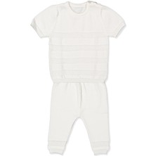 Bebetto Triko Ikili Takım (Çizgi Desen) Ekru