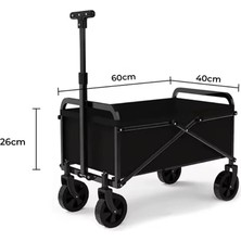 Nurcamp Katlanabilir Taşınabilir Kamp Arabası Plaj Bahçe Eşya Taşıma Vagonu