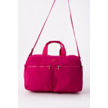 Nemo Bags Gri Seyahat Çantası, Orta Boy, Valiz Askılı Bavul, Klinkır Su Geçirmez Kumaş Spor Çantası, 46X30CM
