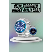 Ronanna Akıllı Saat Çelik Kordonlu Amoled Ekran Android ve Ios Uyumlu Çağrı Cevaplayabilen