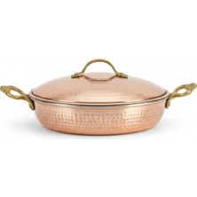 Moda Bakır Kapaklı Bakır Tava 18 cm