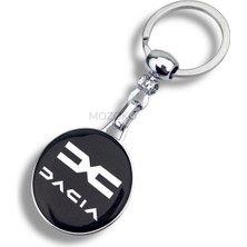 Mozoko Yüksek Kaliteli Siyah Dacia Logolu Damla Baskılı Şık Hediyelik Araç Anahtarlığı