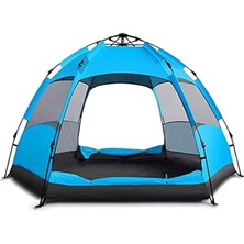 Nurcamp 6 Kişilik Altıgen Çift Kapılı Tam Otomatik Kamp Çadırı 240X200X135 cm