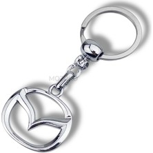 Mozoko Yüksek Kaliteli Mazda Logolu Metal Araç Anahtarlık, Çift Yönlü Logo, Hediyelik Araba Anahtarlık