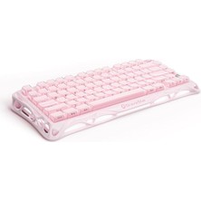 Misda Store Mercury K1 Rgb Kablosuz Mekanik Gaming Klavye, Alüminyum Çerçeveli, Ingilizce Q, Special Edition, Pembe