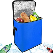 Misda Store 25 Litre Termal Soğuk Tutucu Çanta Termo Piknik Çantası Termos Buzluk Oto Buzluğu Plaj Deniz Kamp Serin Tutan Araba Araç Mavi