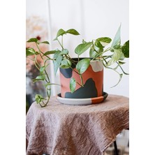 Misda Store Saksı Yeşil 13.5X15.5CM + Tabak