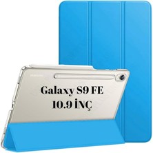 Misda Store Galaxy Tab S9 Fe X510 X516 X518 ile Uyumlu Kılıf Pu Deri Smart Standlı Case Mavi