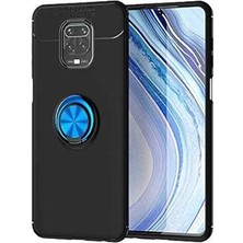 Misda Store Xiaomi Redmi Note 9 Pro Kılıf Siyah-Mavi Draco Yüzüklü Silikon Orijinal Esnek Ince Geliştirilmiş Dayanıklı Darbe Karşıtı Koruyucu Yeni Nesil Tasarım (Xiaomi Redmi Note 9 Pro, Siyah-Mavi)