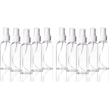 Misda Store 12 Adet Sert Plastik 100ML Boş Sprey Kolonya Dezenfektan Şişesi