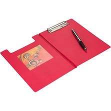 Misda Store Sekreterlik Kapaklı A5 Küçük Boy Pvc 17,5X24 Cm. Kırmızı - Dikkat Sadece A5 Ebat Evraklar Için Uygundur