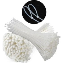 Misda Store 3,6X200 Beyaz Kablo Bağı 20CM Plastik Cırt Kelepçe TOPLAYICI-100 Adet