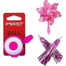 Misda Store Çocuk Bisikleti Aksesuar Seti (Püskül-Zil-Rüzgar Gülü) Pembe