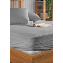 Misda Store Gri Sıvı Geçirmez Alez - Tek-Çift Kişilik Alez - Mikrofiber Kumaş - Fitted(Yatağı Saran) Alez - Yatak Koruyucu ALEZ-ÇARŞAF(160X200)