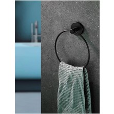 Misda Store Haus Yuvarlak Halka Banyo Mutfak Havlu Askılığı SIYAH-102