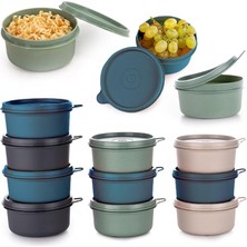 Misda Store Yuvarlak Mini Saklama Kabı Küçük Sızdırmaz Kapaklı Çok Renkli Pratik Amaçlı Kap Erzak Çerez Piknik Gıda (280, Yuvarlak, 8, Set 1)
