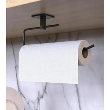 Misda Store Havlu Askısı Siyah Yapışkanlı Lüks Tasarım Solo Peçetelik Havluluk, Solo Peçetelik Havlu Kağıdı Askısı(Kaliteli ve Yapışkanlı)
